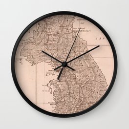 Vintage South Korea Map Wall Clock