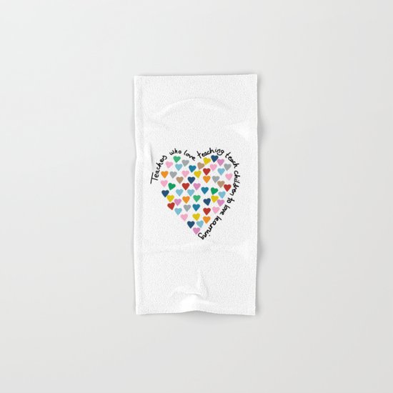 Hearts Heart Teacher Hand & Bath Towel