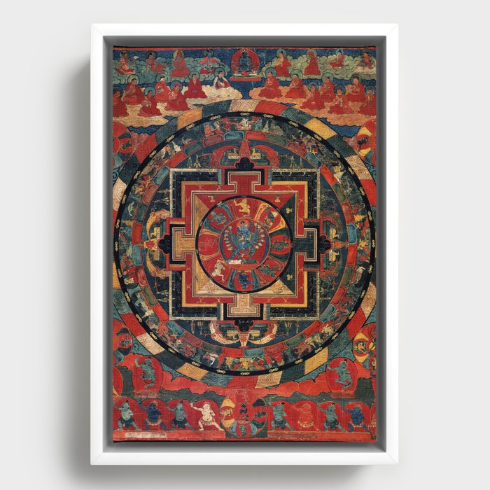 Mandala of Hevajra Kagyu 1500s Framed Canvas