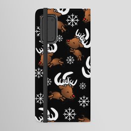 Cute Dancing Deers in Winter Snow Android Wallet Case