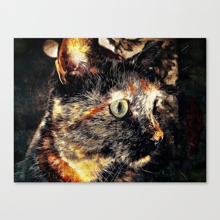 Glitch in the Cat Canvas Print