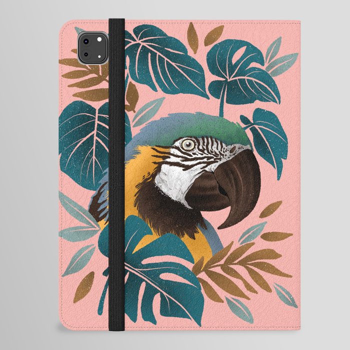 Pink Parrot Monstera Love iPad Folio Case