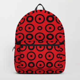 Retro Circles Black on Red Backpack