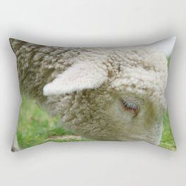 New Zealand Photography - New Zealand Sheep Eating Grass Rectangular Pillow