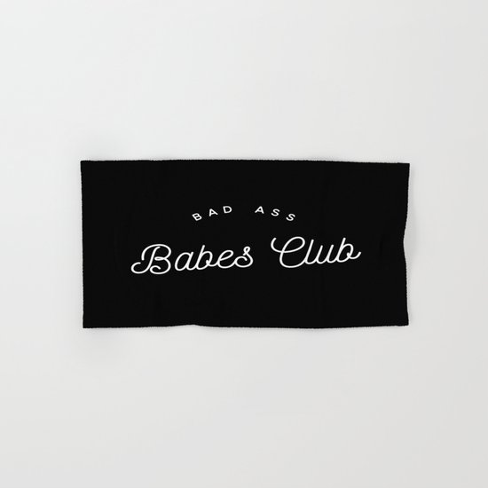 BAD ASS BABES CLUB B&W Hand & Bath Towel
