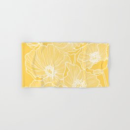Sunshine Yellow Poppies Hand & Bath Towel