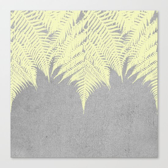 Concrete Fern Yellow Canvas Print