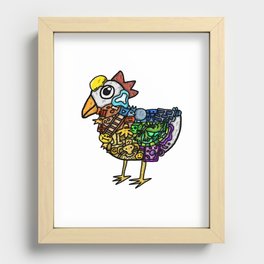 Doodle Chicken Recessed Framed Print