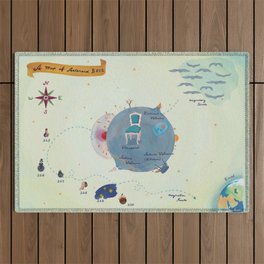 Little Prince Asteroid B612 map Outdoor Rug