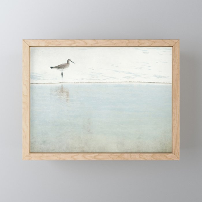 Reflecting Sandpiper Framed Mini Art Print