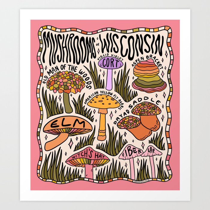 Mushrooms of Wisconsin Art Print