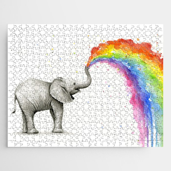 Rainbow Baby Elephant Jigsaw Puzzle