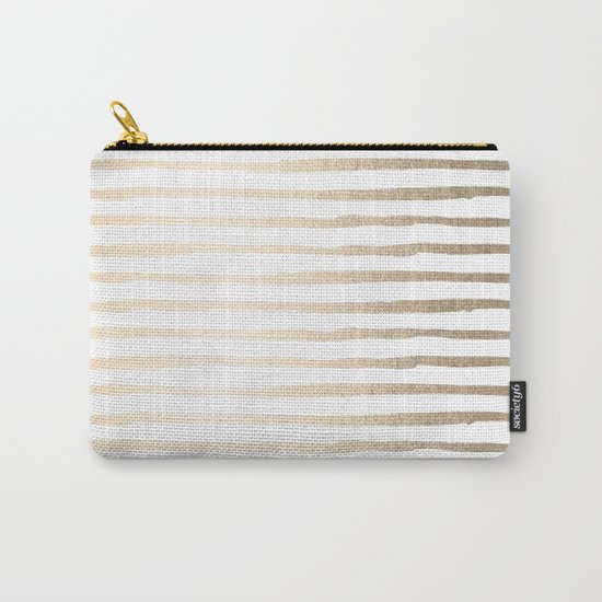 White Gold Sands Thin Stripes Carry-All Pouch