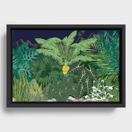 The tropical jungle at night Framed Canvas