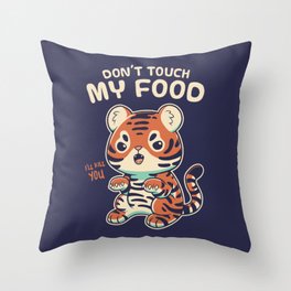 My Food // Cute Tiger Cub, Big Cat, Feline Throw Pillow