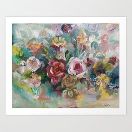 Floral Acrylic Painting 1 Art Print