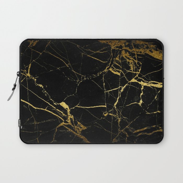 Black and Gold Marble Laptop Sleeve
