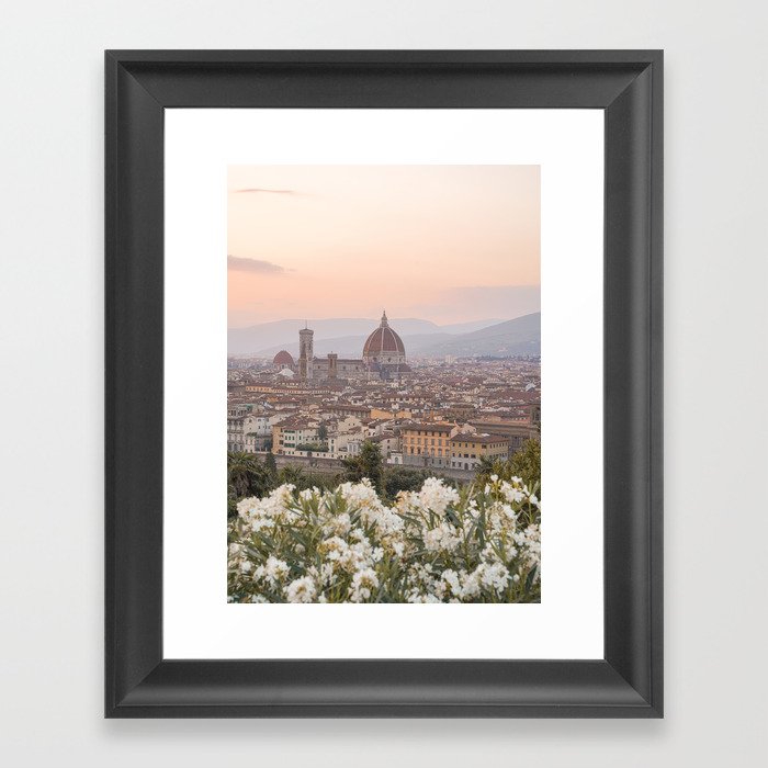 Il Duomo At Sunset Photo | Florence City View In Pastel Colors Art Print | Tuscany, Italy Travel Photography Framed Art Print