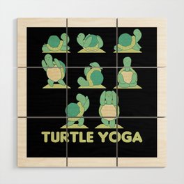 Turtle Yoga Cute Turtle Sport Yoga Wood Wall Art