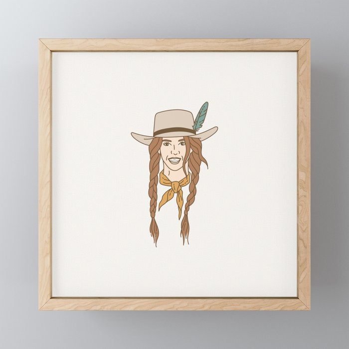 Cowgirl Logo Framed Mini Art Print