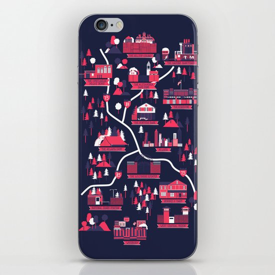 The Survivors Map (dark edition) iPhone & iPod Skin