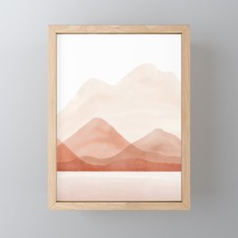 Warm watercolor abstract landscape Framed Mini Art Print