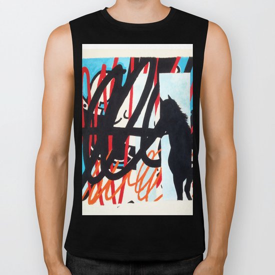 HORSE SCRIBBLE Biker Tank