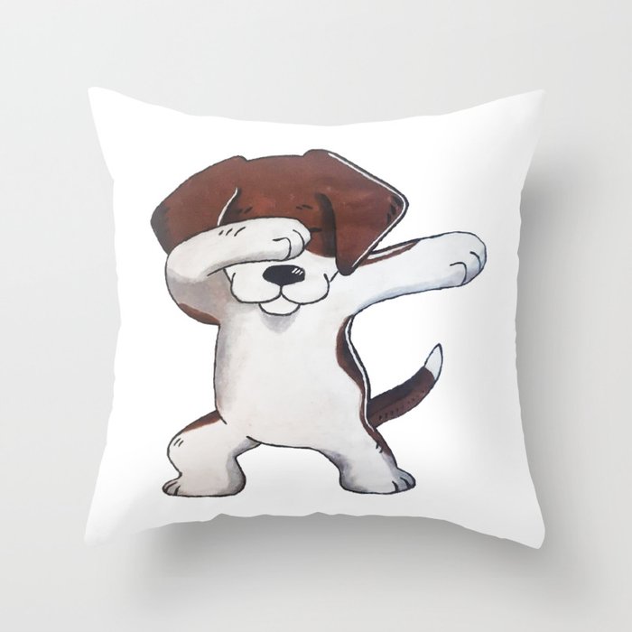 dab dance cute sweet dog Throw Pillow