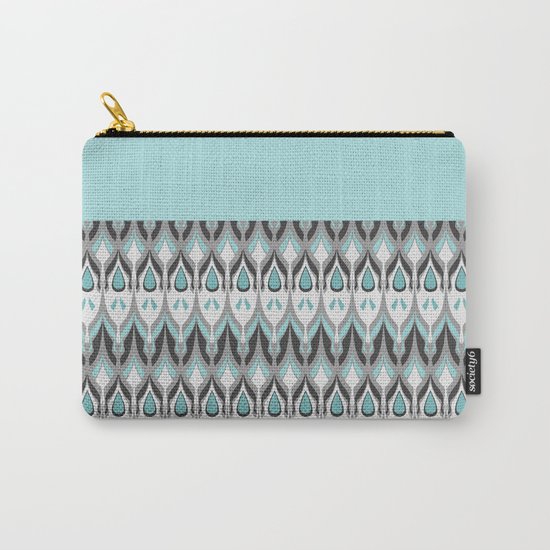 Abstract grey blue zigzag . Carry-All Pouch