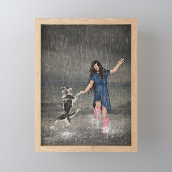 Amor Fati or Dancing in the Rain Framed Mini Art Print