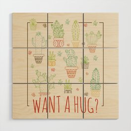 Cactus Hug Wood Wall Art