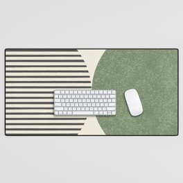Semicircle Stripes - Green Desk Mat