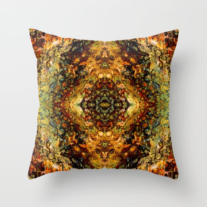 Abstract Acrylic Gem Painting Throw Pillow