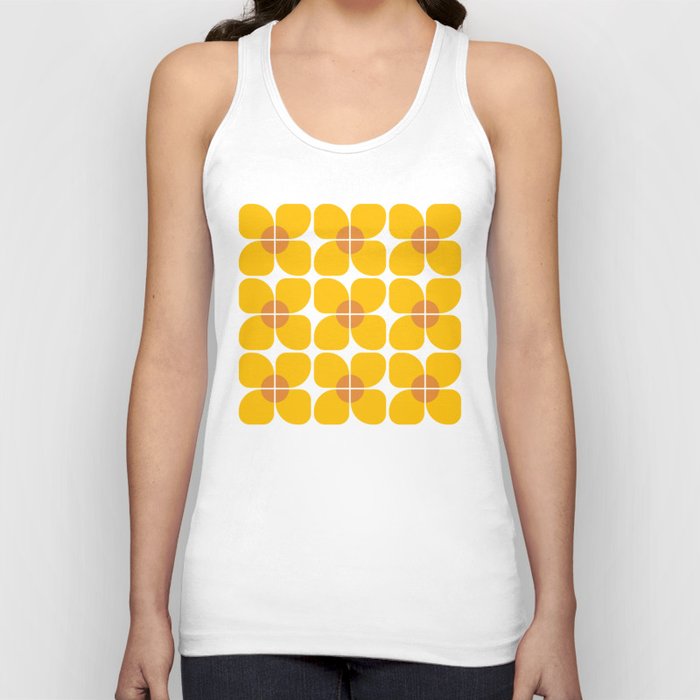 Abstraction_DAISY_YELLOW_FLORAL_BLOSSOM_PATTERN_POP_ART_1207A Tank Top