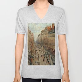 Camille Pissarro's Boulevard Montmartre Spring V Neck T Shirt