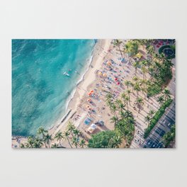 Aerial Beach Canvas Prints Society6 Waikiki Beach Canvas Print