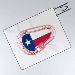Texas Flag Climbing Carabiner Picnic Blanket