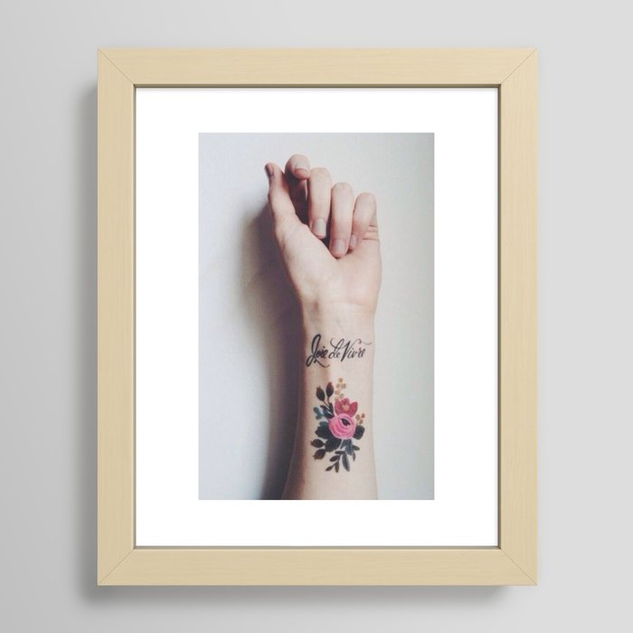 Joie de vivre - wrist tattoo flowers Framed Art Print by Atena