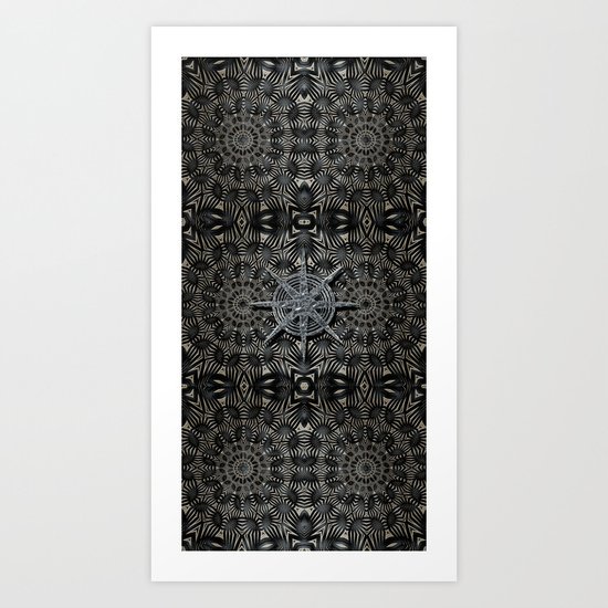 Silver and black Deco Art Print