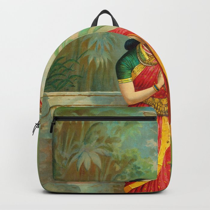 Damayanti and the Swan by Raja Ravi Varma Backpack