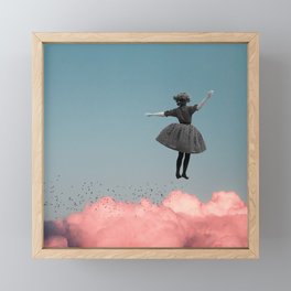 PINK CLOUD GIRL Framed Mini Art Print