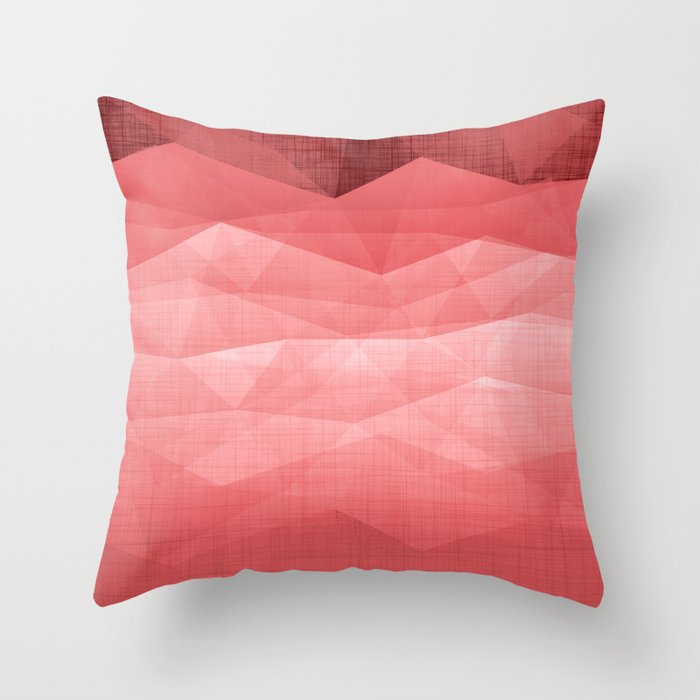 Abstract Triangle on Dark Coral Cloth Throw Pillow by ANUTU STUDIO