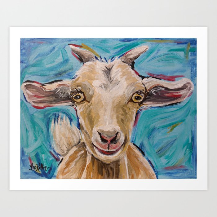 Goat Art Buttercup Goat Painting Art Print By Leekeller Society6