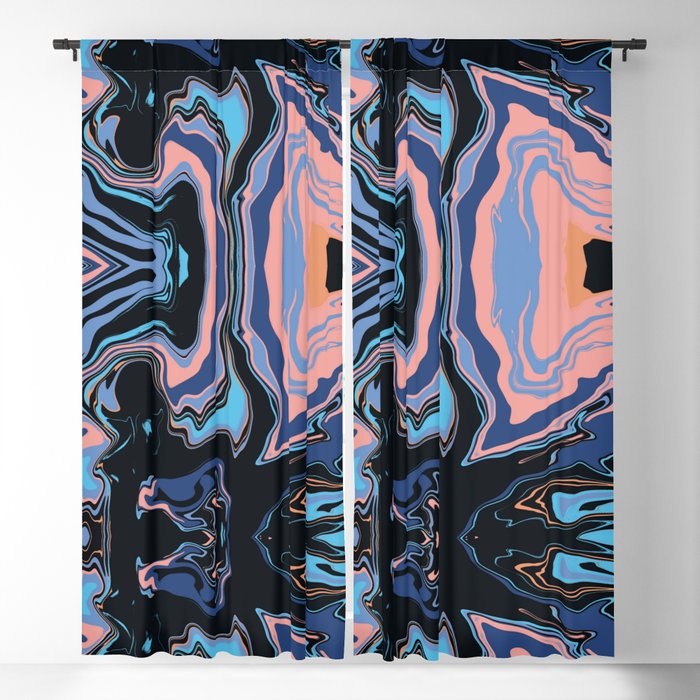 Symmetrical liquify abstract swirl 02 Blackout Curtain