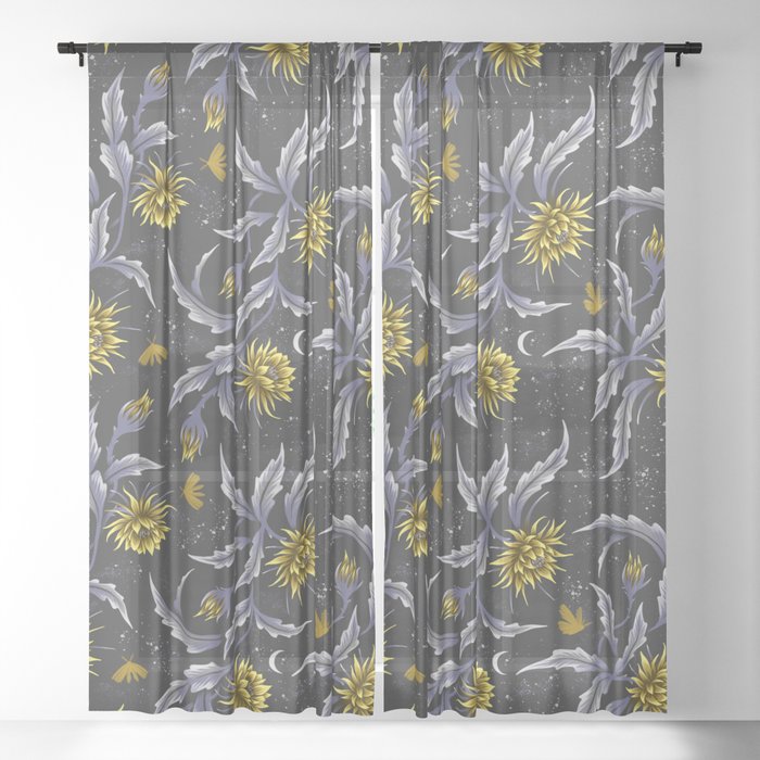 Grey Yellow Sheer Curtain By Andrea, Grey And Yellow Curtains