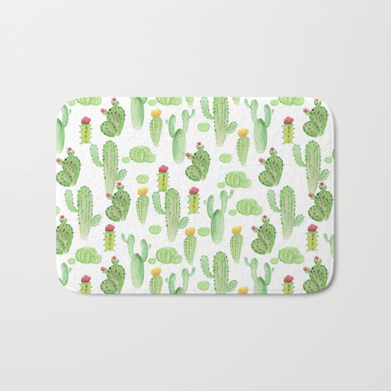 Cactus Pattern Bath Mat