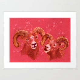 Year of the Goat Art Print | Vietnamese, Drawing, Zodiac, Year Of The Goat, Bighorn Sheep, Year Of The Sheep, Lunar New Year, Sheep, Chinese New Year, Goat 