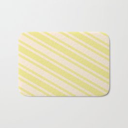 [ Thumbnail: Tan and Beige Colored Lines Pattern Bath Mat ]