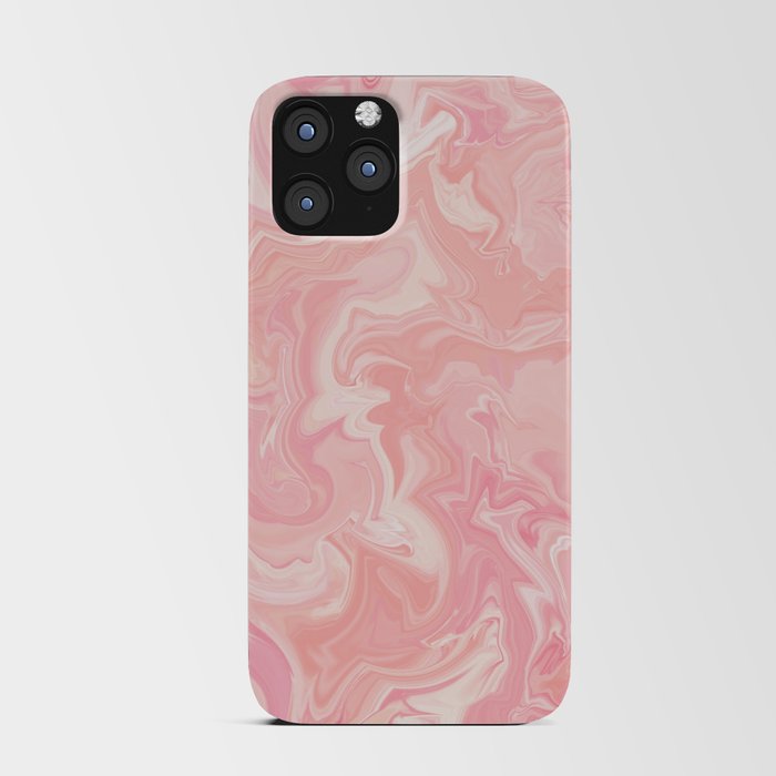 Blush pink abstract watercolor marble pattern iPhone Card Case