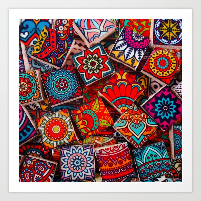 V1 Traditional Moroccan Colored Stones. Art Print by Arteresting Bazaar |  Society6